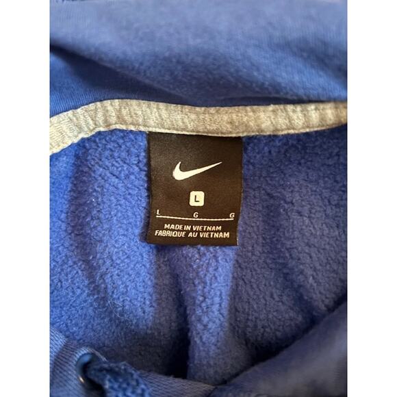 Nike Blue Hooded Sweatshirt Size Large - 81% Cotton 19% Polyester - Picture 3 of 3